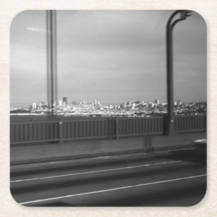 Vintage USA San Francisco Golden Gate Bridge Square Paper Coaster