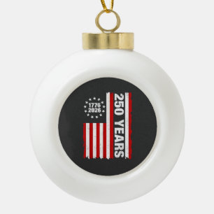 Vintage USA Semiquincentennial 250th Anniversary Ceramic Ball Christmas Ornament