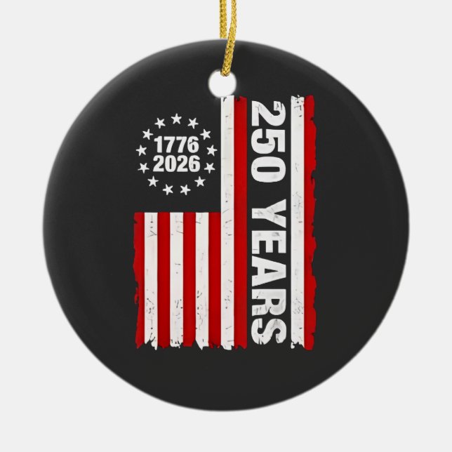 Vintage USA Semiquincentennial 250th Anniversary  Ceramic Ornament (Front)