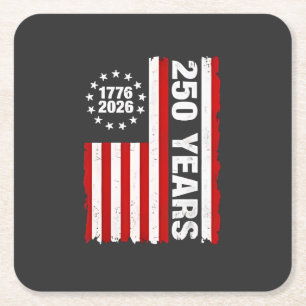 Vintage USA Semiquincentennial 250th Anniversary  Square Paper Coaster