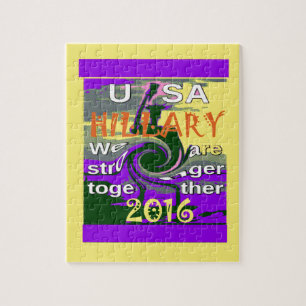 Vintage USA Stronger Together Abstract Art Print Jigsaw Puzzle