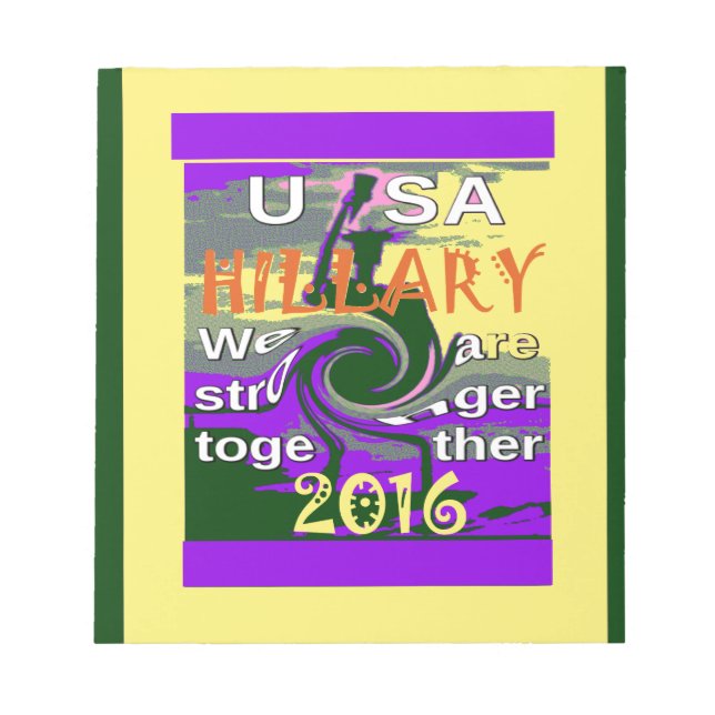 Vintage USA Stronger Together Abstract Art Print Notepad (Front)