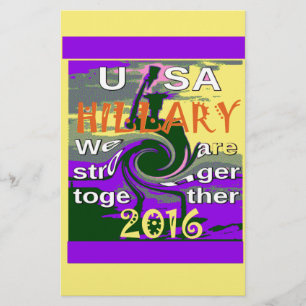 Vintage USA Stronger Together Abstract Art Print Stationery