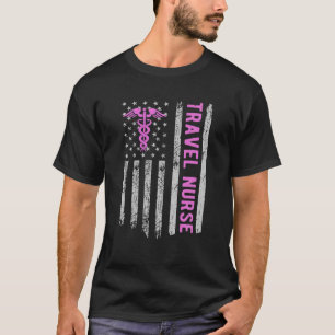 Vintage USA Travel Nurse American Flag Patriotic G T-Shirt