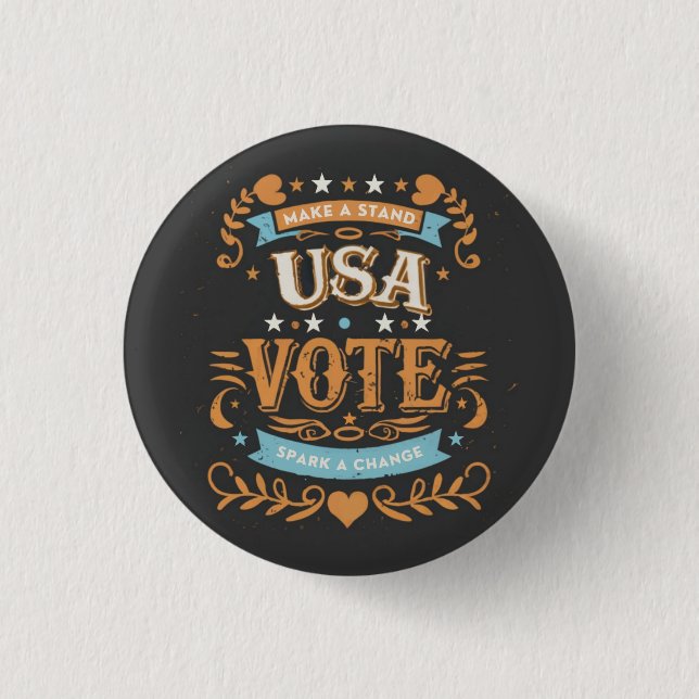 Vintage USA Vote Design 1 Inch Round Button (Front)