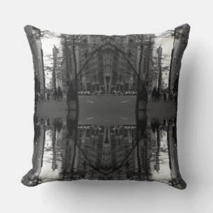 Vintage USA Washington Street Luggage Handle Wrap Throw Pillow