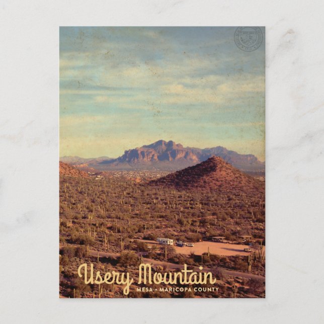 Vintage Usery Mountain Regional Park Travel Postcard (Front)
