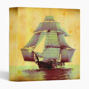 Vintage USS Monongahela Sailing Ship Avery Binder