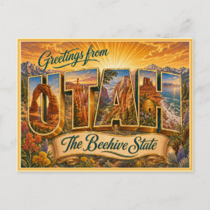 Vintage Utah Greeting From Postcard