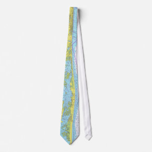 Vintage VA Beach to Outer Banks NC Map (1976) Tie