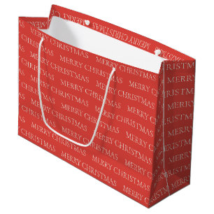 Vintage Vacances Joyeux Noël Grand sac cadeau