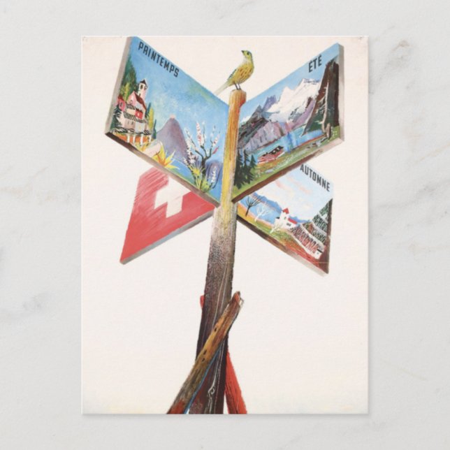 Vintage Vacation in Switzerland Postcard (Front)