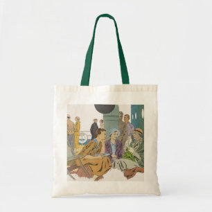 Vintage Vacation, Passengers Cruise Ship on Deck Tote Bag