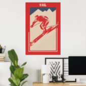 Vintage Vail Colorado Snow Skiing Ski Resort  Poster (Home Office)