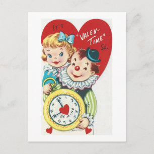 Vintage "Valen-time" Valentine Holiday Postcard