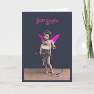 Vintage Valentiene Cupids Message Greeting Card