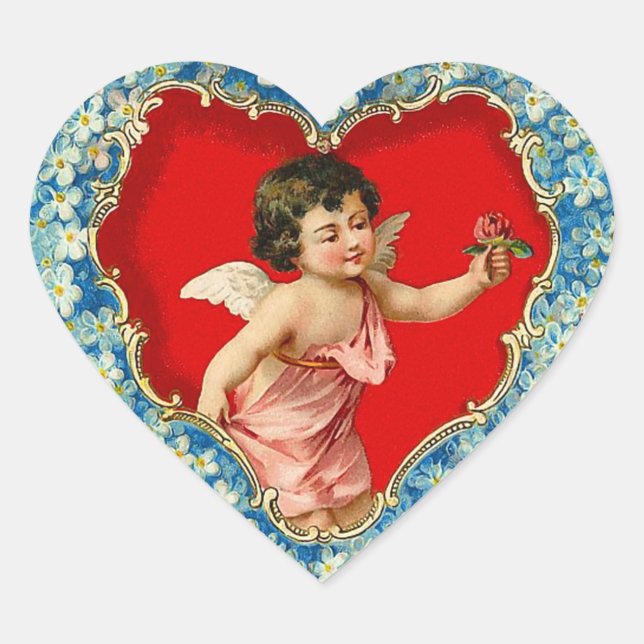 Vintage Valentine Angel Stickers (Front)