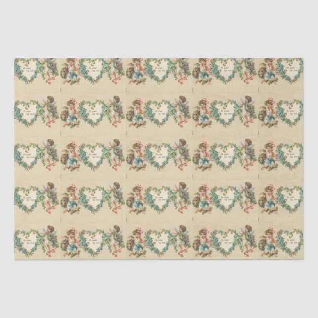 Vintage Valentine Angel tissue paper (Front)