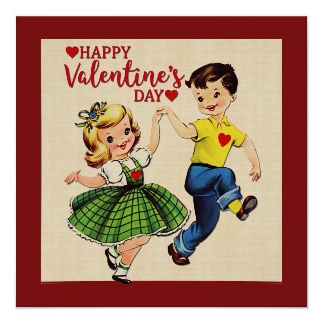 Vintage Valentine art love  Poster (Front)