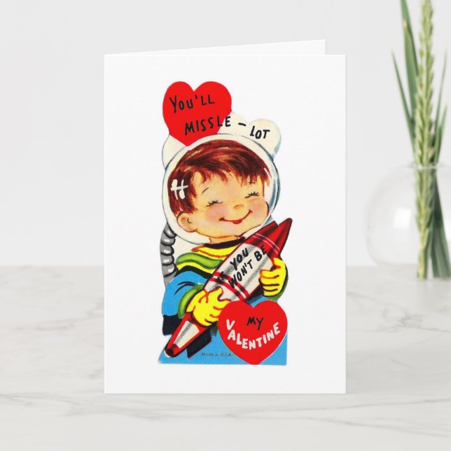 Vintage Valentine Boy Holiday Card (Front)