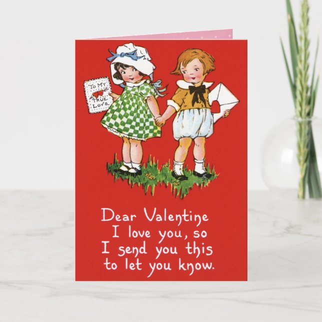 Vintage Valentine Card for Kids (Front)