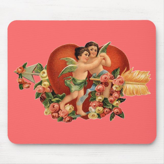 Vintage Valentine Cherubs Mouse Pad (Front)
