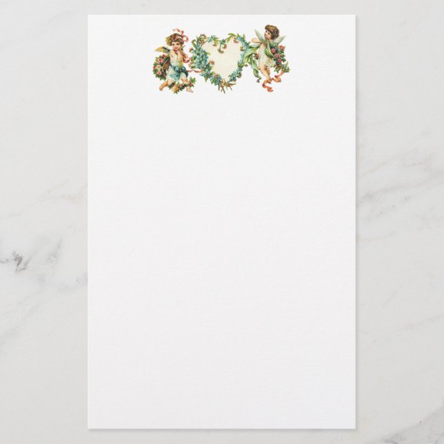 Vintage Valentine Cherubs Stationery (Front)
