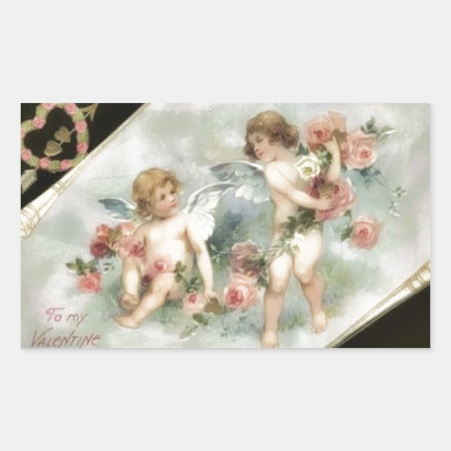 Vintage Valentine Cherubs Sticker (Front)