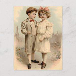 Vintage Valentine Children Postcard 