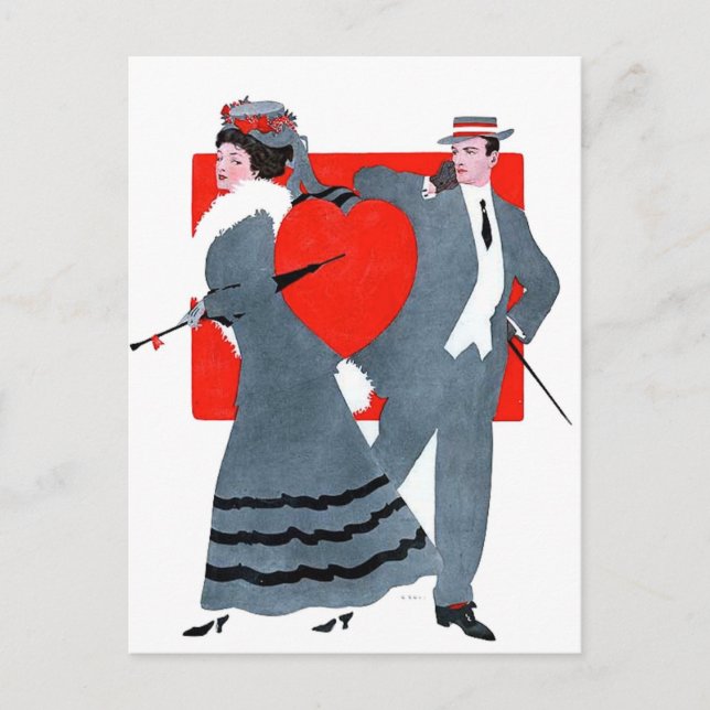 Vintage Valentine Couple Postcard (Front)
