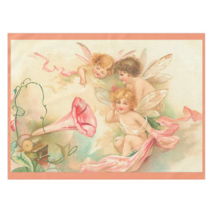 Vintage valentine cupid angel 1 tablecloth