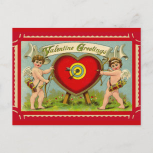 Vintage valentine cupid art postcard
