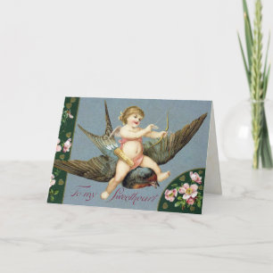 Vintage Valentine Cupid Card