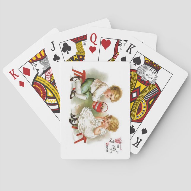 Vintage Valentine Deck of Playing Cards (Back)