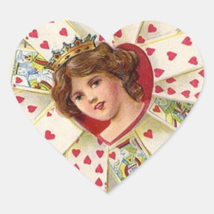Vintage Valentine Heart Heart Sticker