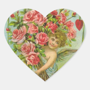 Vintage Valentine Heart Heart Sticker