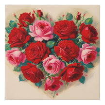 Vintage Valentine Heart of Roses