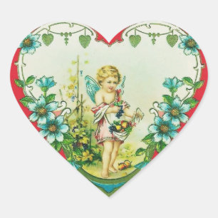 Vintage Valentine Heart Sticker