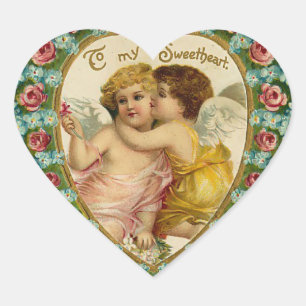 Vintage Valentine Heart Sticker