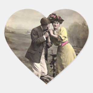 Vintage Valentine Heart Sticker