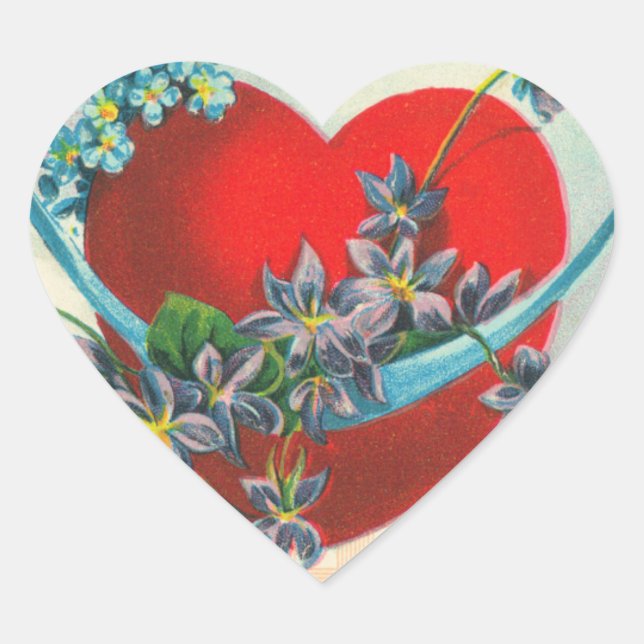 Vintage Valentine Heart Stickers (Front)