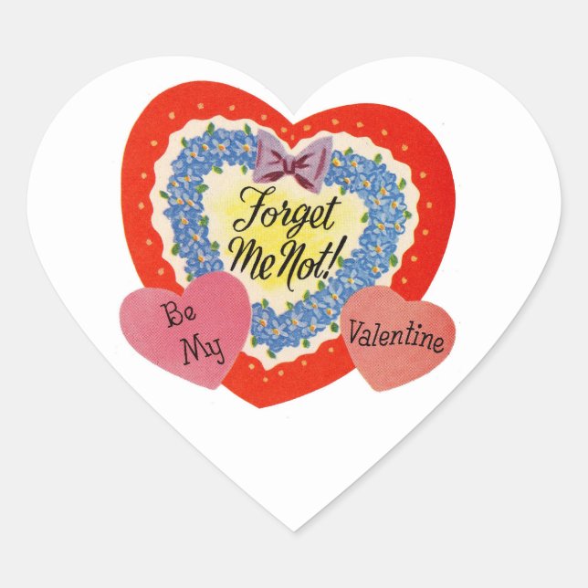 Vintage Valentine Hearts Stickers (Front)