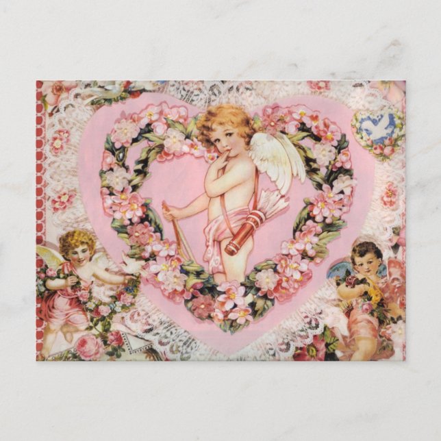 Vintage Valentine Holiday Postcard (Front)