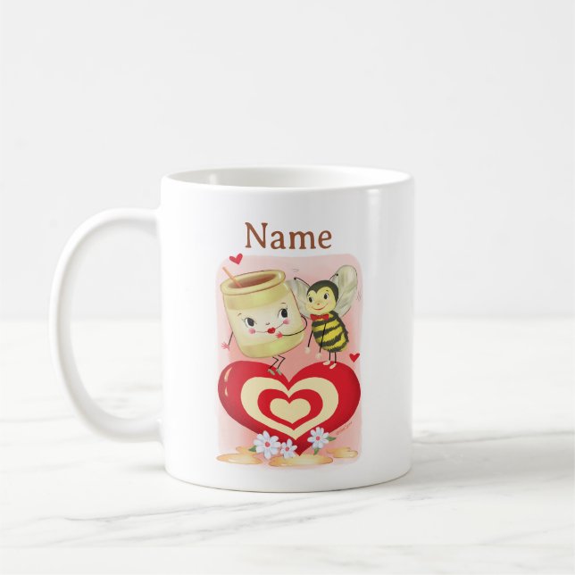 Vintage Valentine Honey Bee Mug (Left)