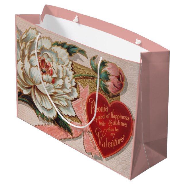 Vintage Valentine large gift bag (Back Angled)