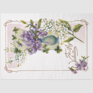 Vintage Valentine Lilies and Violets Tissue Paper