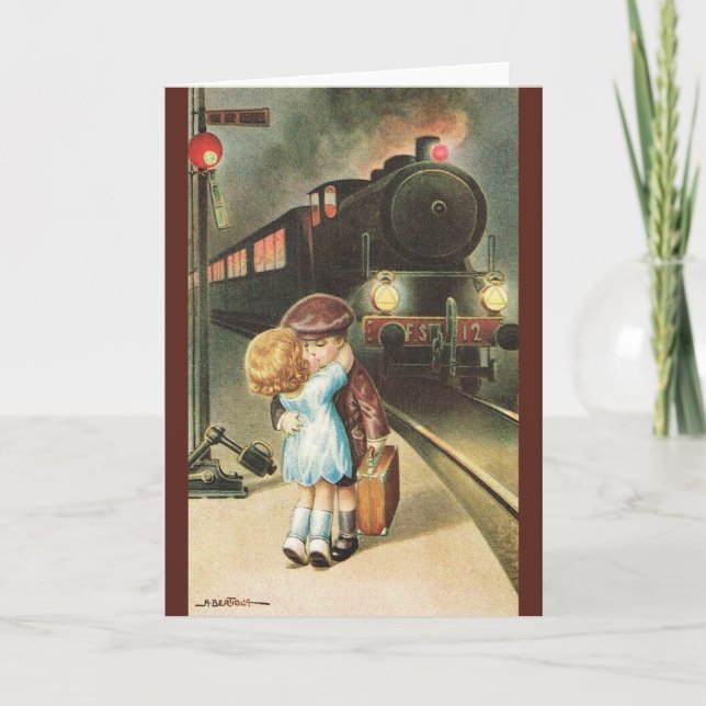 Vintage Valentine Love Greeting Card (Front)
