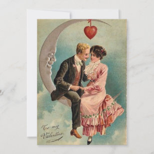 Vintage Valentine Lovers Holiday Card