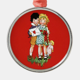 Vintage Valentine Metal Ornament