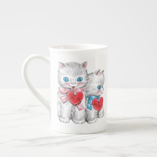 Vintage Valentine optional custom name mug (Left)